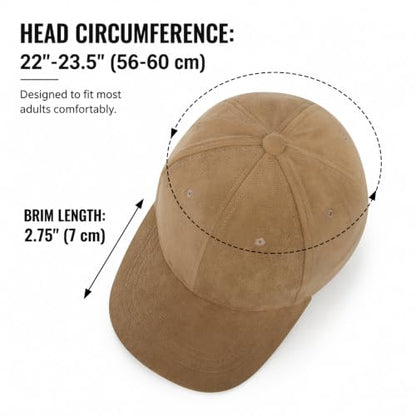 TOPTIE Suede Baseball Cap Hat, Adjustable 6 Panel Structured - color: Dusty Rose