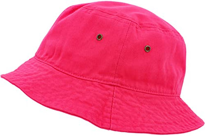 KBETHOS® 100% Cotton Washed Bucket Hat - color: Hot Pink, size: Large-X-Large