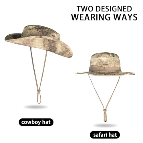 Sun Hats for Men Women Bucket Hat UPF 50+ Boonie Fishing Safari Hat - color: Gray Ruin