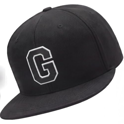 I&W Hatgear Mens 3D Silicone A-Z Patch Varsity Initial Letters Snapback Hat - color: Initial G