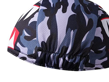 Funny Cycling Cap - Polyester Skull Cycling Hat-Under Helmet -Cartoon Cycling Helmet Liner Breathable&Sweat Uptake - color: D4
