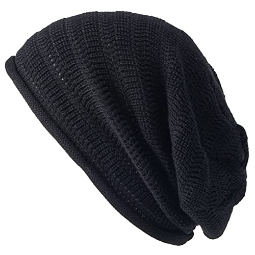 CHARM Mens Summer Sports Knit Beanie - color: Black