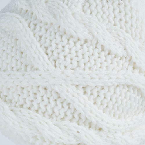 Home Prefer Girls Sherpa Earflaps Hat Toddler Baby Knit Beanie Fuzzy Peruvian Cold Weather Warm Winter Hat - color: Ivory, size: Small