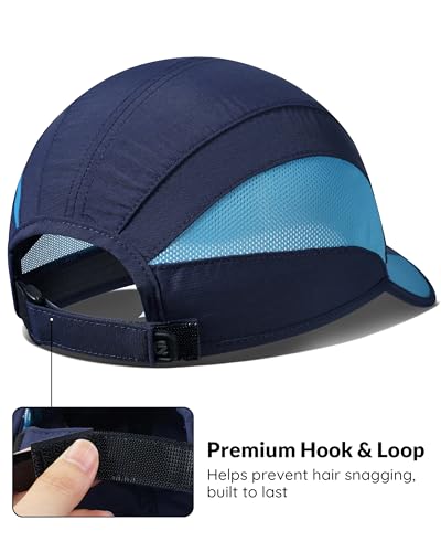 GADIEMKENSD Quick Dry Running Hat, UPF50+, Cooling Breathable Mesh, Water-Repellent, Plain & Packable, Anti-Glare - color: Navy