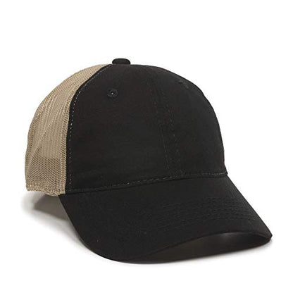 Outdoor Cap Garment Washed Meshback Cap - color: Black/Tan