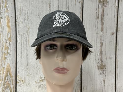 Embroidered Baseball Caps for Men and Women - color: Gotta Love a Good Pole Dance (Washed Black)