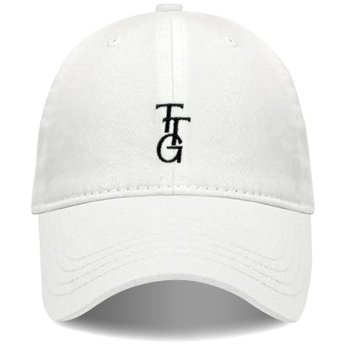 Kids Washed Cotton Baseball Cap, Unstructured Adjustable Toddler Hat for Boys & Girls - color: White