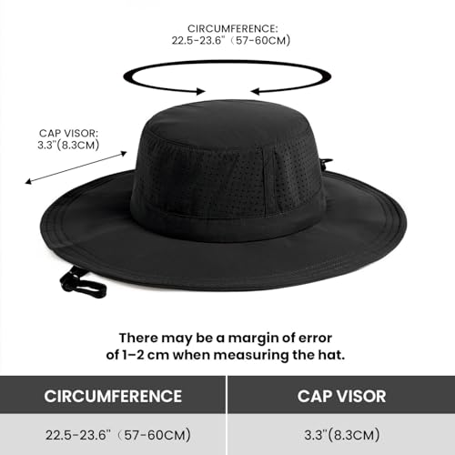 Men Breathable Adjustable Safari Boonie Hat - color: Black