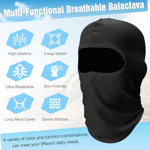 Fivali 6 Pack Balaclava Face Ski Mask: Windproof Breathable Full Head Cover - color: Multicolor Dark 6pack