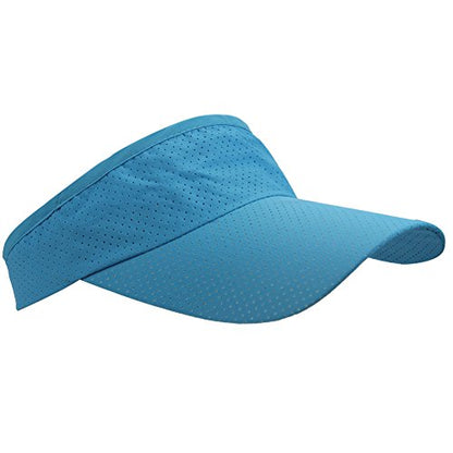 Mens Summer Quick-Dry Run Long Brim Empty Top Baseball Tennis Sun Hat Cap Visor - color: Lake Blue