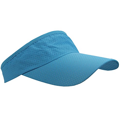 Mens Summer Quick-Dry Run Long Brim Empty Top Baseball Tennis Sun Hat Cap Visor - color: Lake Blue