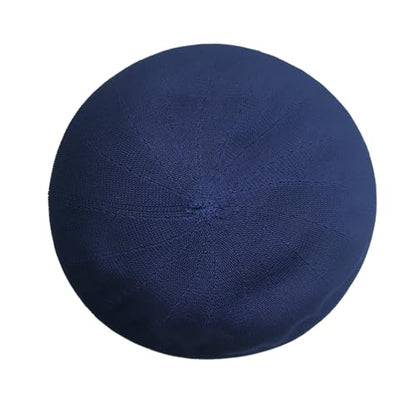 Summer French Beret Breathable Thin Beret Hat Solid Color Beanie for Women Lady - color: Navy Blue