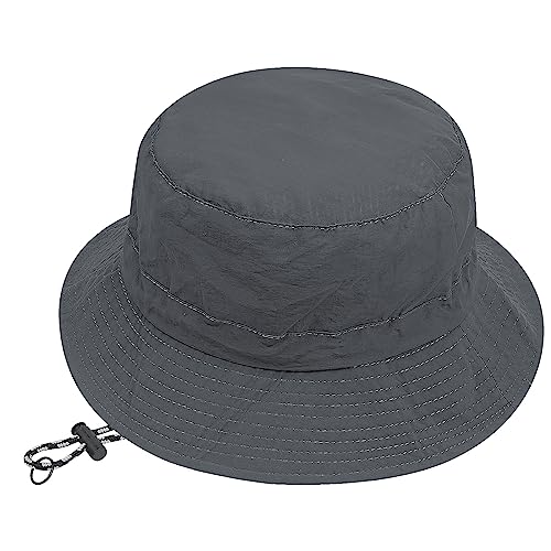 CLAPE Waterproof Bucket Hat Unisex Packable Rain Hat UV Protection Beach Sun Hat Quick Dry Fishing Safari Boonie Hat - color: Dfh07-gray