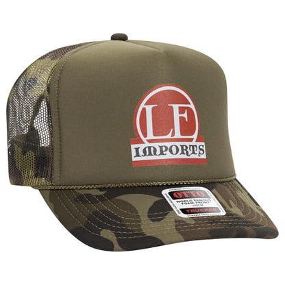 OTTO Cap 5 Panel High Crown Foam Front Mesh Back Trucker Hat, One Size - color: 021cpb