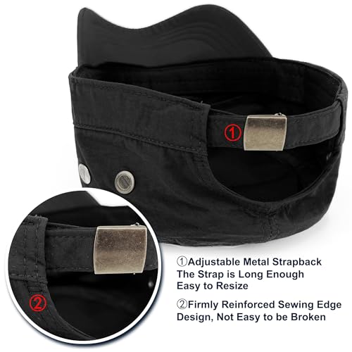 Loneshark Water Resistant Military Hat Quick Dry Cadet Cap Army Flat Top - color: Square-logo-black