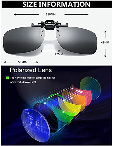 Clip on Flip up Polarized Lens For Prescription Glasses UV Protection Sunglasses (Clear lenses not Polarized) - color: 2n44 6pack Mixcolora