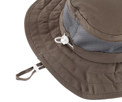 Connectyle Kids Foldable Wide Brim Sun Hat UPF 50+ Sun Protection Bucket Hats Breathable Summer Beach Hat for Boys Girls - color: Army Green, size: Small