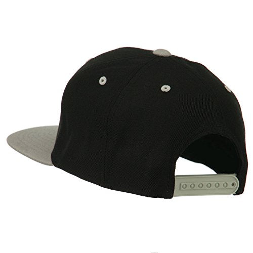 3D Clover Embroidered Two Tone Snapback Cap - color: Black Silver