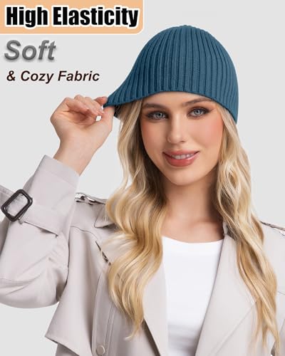 ROYBENS Wool Beanie for Men Women, Seamless Knit Warm Winter Hat Skull Caps - color: 1pcs-steel Blue