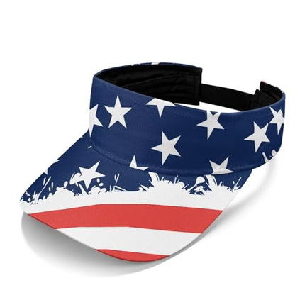 Cool Styles Sun Visor Hats 21.65~23.62 inches Adjustable Open-Top caps Quick-Dry Visor Cap - color: American Flag
