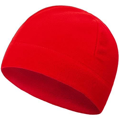 Wild Tribe Synthetic Microfleece Tactical Polartec Watch Cap Fleece Youth Mens Winter Warming Hat Military Skull Cap Beanie - color: Red