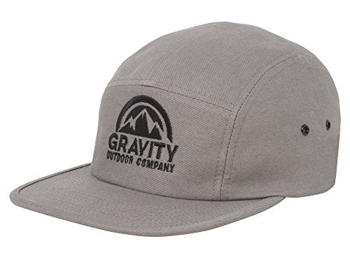 Gravity Outdoor Co. 5 Panel Hat - color: Grey/Black
