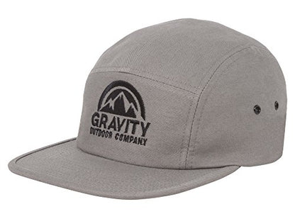 Gravity Outdoor Co. 5 Panel Hat - color: Grey/Black