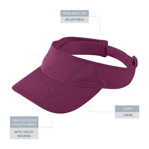 Augusta Sportswear Women's Athletic Mesh Visor - Stylish Sun Hat for Golf, Running, and Outdoor Activities - color: Maroon