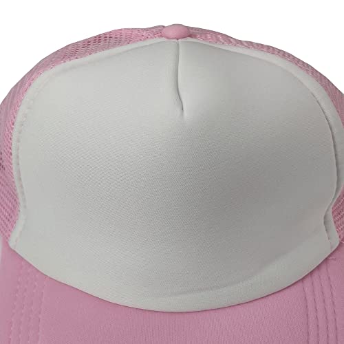 12 Pack Sublimation Hats for Men Blank Trucker Hats Bulk Snapback Mesh Women Baseball Caps DIY Custom 18 Colors - color: Pink White