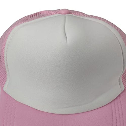12 Pack Sublimation Hats for Men Blank Trucker Hats Bulk Snapback Mesh Women Baseball Caps DIY Custom 18 Colors - color: Pink White