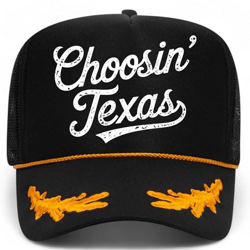 BROTHER TRUCKERS Choosin' Texas Distressed Mesh Back Hat - color: Black/Oak Leaves