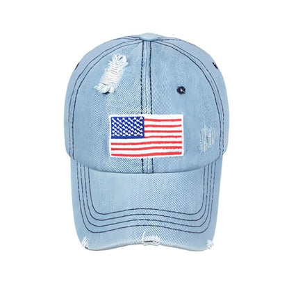 American Flag Baseball Caps Embroiderred USA Flag Patriotic Dad Hat Adjustable Trucker Hats for Men Women - color: Usa Flag Blue 1#