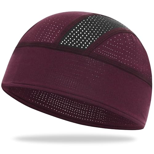 Cooling Skull Cap Breathable Mesh Helmet Liner Motorcycle Cycling - color: 1-wine Red