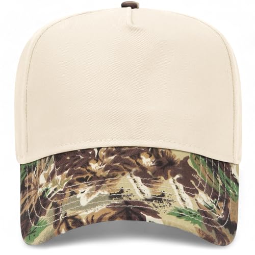 BROTHER TRUCKERS The World's Greatest Camouflage Patterned Trucker Hat Blanks - Wholesale Bulk Unisex Snapback Hats - color: Woodland Camo/Natural Vintage