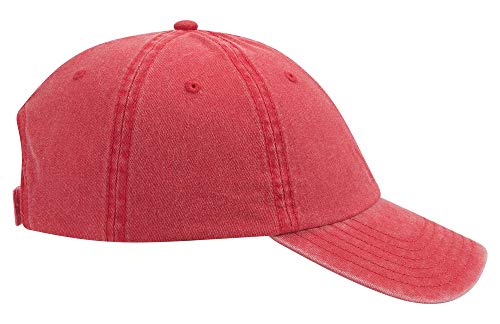 OTTO Garment Washed Pigment Dyed Cotton Twill 6 Panel Low Profile Dad Hat - color: Red