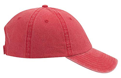 OTTO Garment Washed Pigment Dyed Cotton Twill 6 Panel Low Profile Dad Hat - color: Red