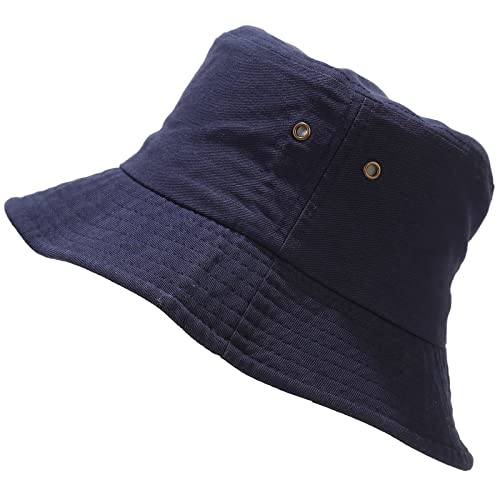 Unisex Bucket Hat Summer UPF 50+ Sun Protection Outdoor Beach Fishing Travel Hiking Hat - color: Navy Blue