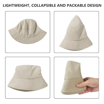 BASSDASH UPF50+ Fishing Bucket Hat for Men Women Lightweight Water Resistant Packable Outdoor Summer Sun Hats FH13 - color: Light Khaki