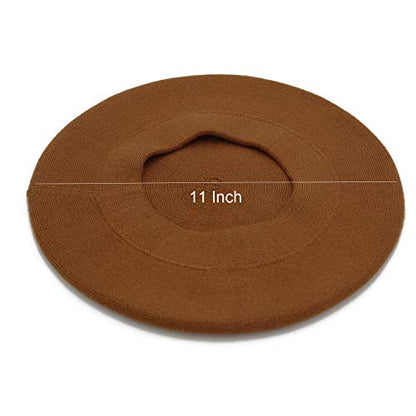 Wheebo Reversible Solid Color French Beret Hat for Women and Girls - color: Chocolate