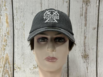 Embroidered Baseball Caps for Men and Women - color: Christian Stronger Together (Washed Black)