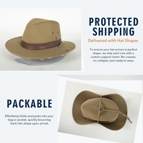 TOP-EX Aussie Safari Sun Hat for Men & Women, UPF 50+ Wide Brim, M-XXL Fit - color: Khaki, size: Large