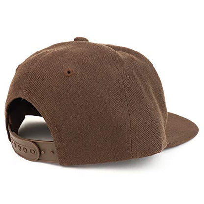 Armycrew Youth Kid's Solid Color Flat Bill Snapback Baseball Cap - color: Brown