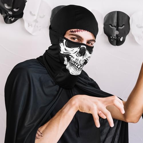 Balaclava Ski Mask, Sun Protection Breathable Face Cover Men Women - color: Skull-01