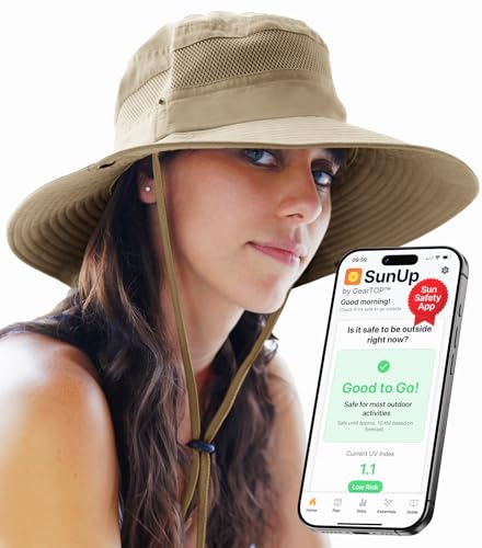 GearTOP Safari Hat for Men Sun Hats for Women UV Protection UPF 50+ Fishing, Gardening, Hiking Hat (22-23 1/2") - color: Khaki Standard 1 Pack