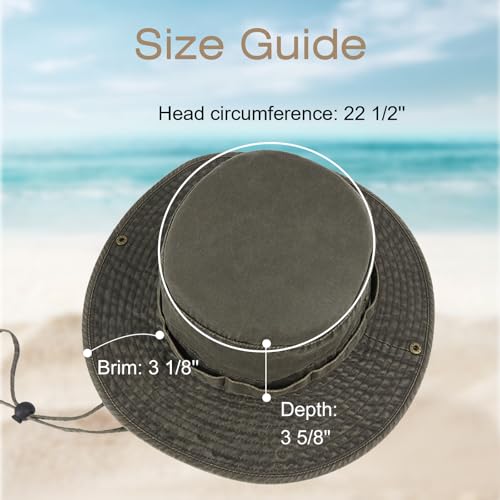 Bucket Hat UV Protection Sun Hat, Boonie Fishing Safari Hats for Outdoors - color: Camel