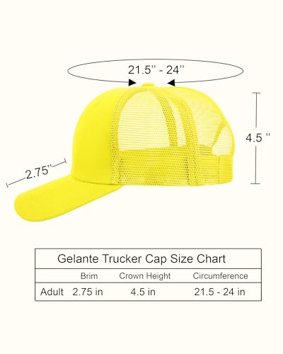 Gelante Mesh Trucker Hat Baseball Cap Structured Front Panel Wholesale LOT 12 Pack - color: Light Yellow