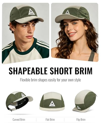 CLAPE Short Brim 5 Panel Running Hat, Lightweight Quick Dry Cap - color: Bs265p07-pink