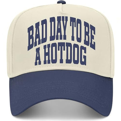 Bad Day to Be A Hotdog Collegiate Hat - color: Navy/Natural