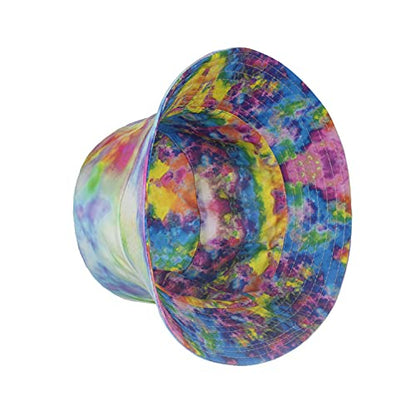 TOPTIE Reversible Tie Dye Bucket Hat, Cotton Sun Hat for Adults - color: Dye Green/Colorful