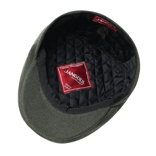 Men Wool Plaid Ivy Gatsby Newsboy Cap - color: Army Green, size: 7 3/8